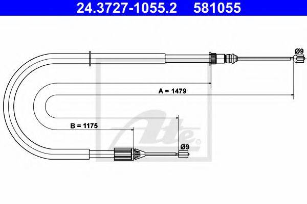 PEX 4.1614 Трос, стоянкова гальмівна система
