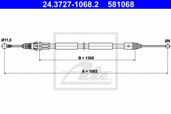 PEX 4.1599 Трос, стоянкова гальмівна система