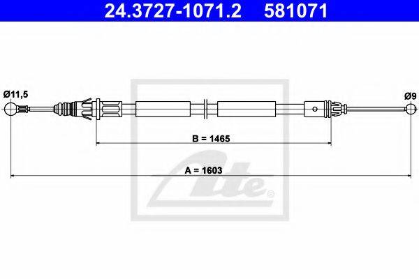 PEX 4.1600 Трос, стоянкова гальмівна система