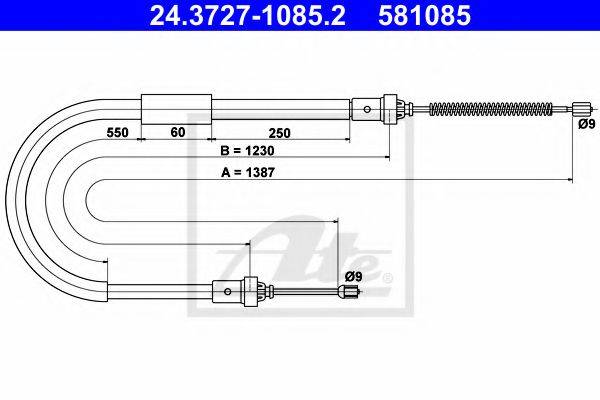 BENDIX 433163B Трос, стоянкова гальмівна система