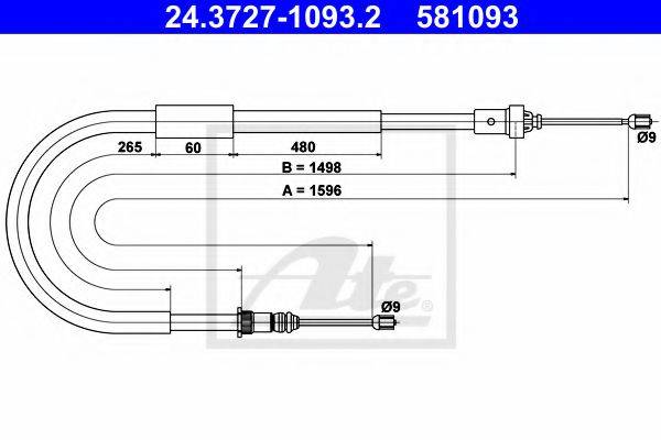 RENAULT 8200440525 Трос, стоянкова гальмівна система