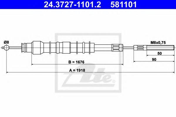 PEX 40715 Трос, стоянкова гальмівна система