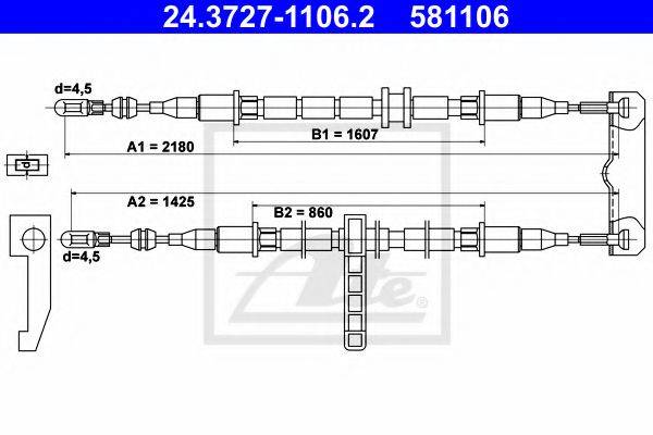 PEX 41664 Трос, стоянкова гальмівна система