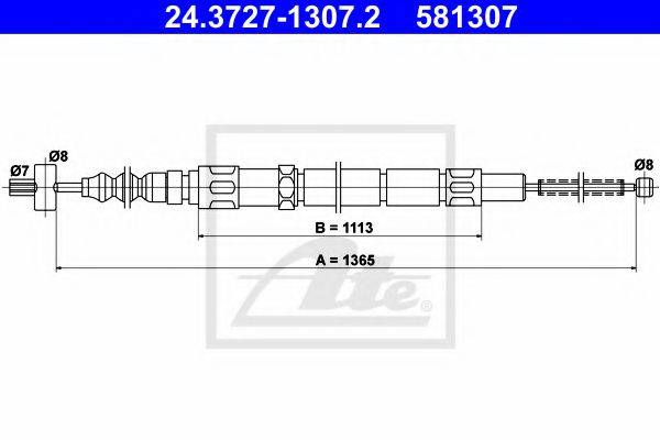 COFLE 10.823 Трос, стоянкова гальмівна система