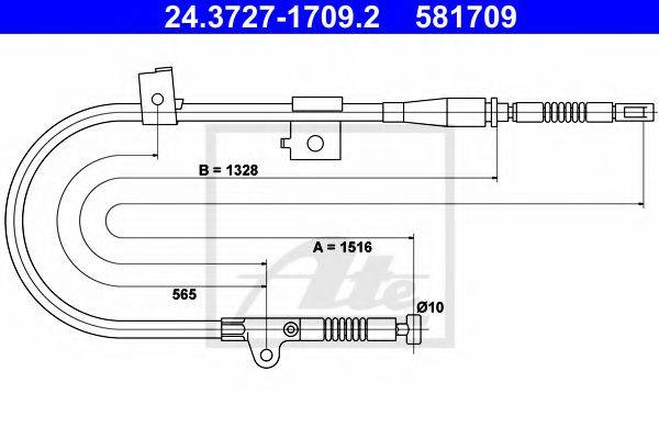PEX 41057 Трос, стоянкова гальмівна система