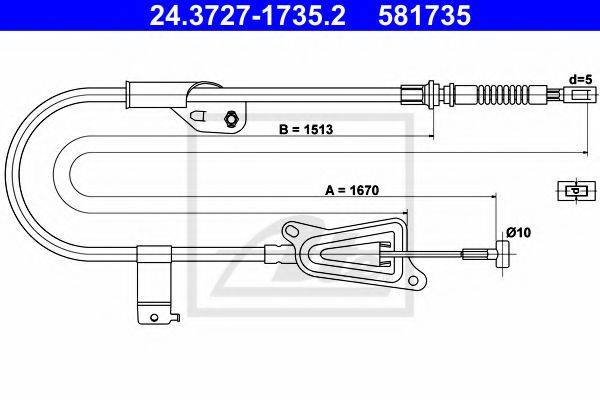 PEX 4.1712 Трос, стоянкова гальмівна система