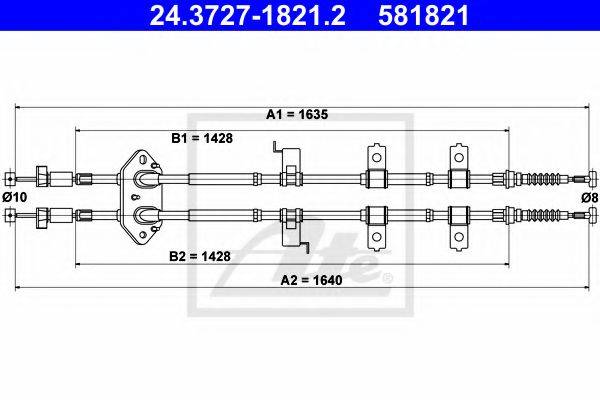 BENDIX 434455B Трос, стоянкова гальмівна система