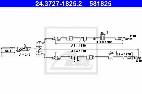 MAZDA BS3E-44-200J Трос, стоянкова гальмівна система