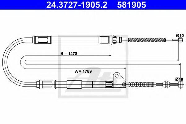 PEX 4.1480 Трос, стоянкова гальмівна система
