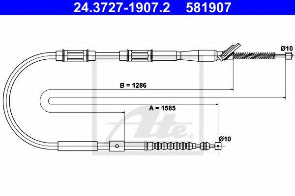 PEX 4.1476 Трос, стоянкова гальмівна система