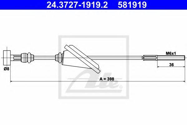 BENDIX 434527B Трос, стоянкова гальмівна система