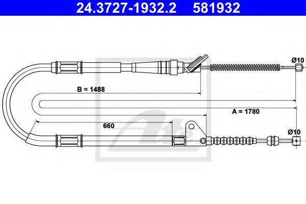 PEX 4.1070 Трос, стоянкова гальмівна система