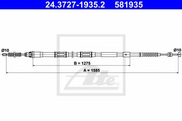 TOYOTA 46420-12700 Трос, стоянкова гальмівна система