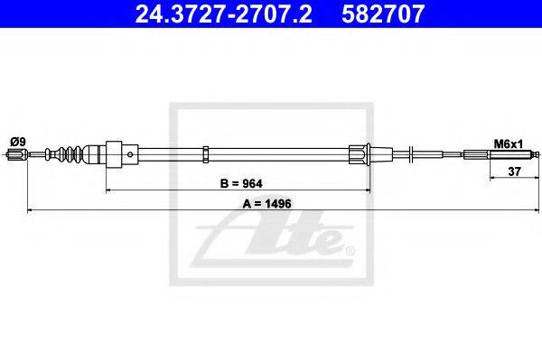 PEX 41470 Трос, стоянкова гальмівна система