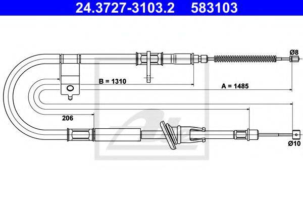 PEX 4.1370 Трос, стоянкова гальмівна система