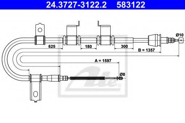 HYUNDAI 59760-1C800 Трос, стоянкова гальмівна система