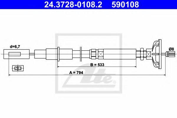PEX 50.462 Трос, управління зчепленням