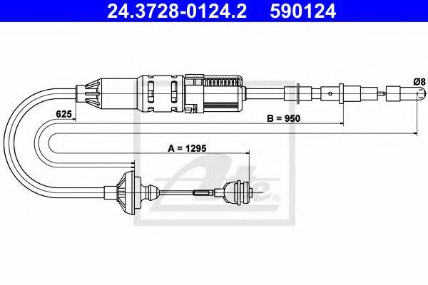 PEX 505021 Трос, управління зчепленням