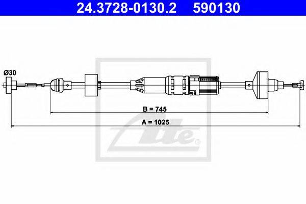 PEX 50802 Трос, управління зчепленням