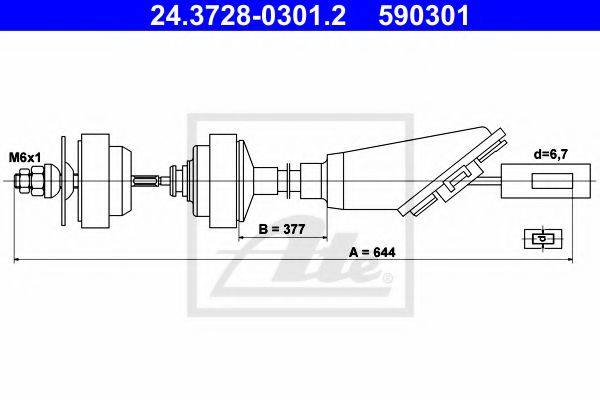 BENDIX 421069B Трос, управління зчепленням
