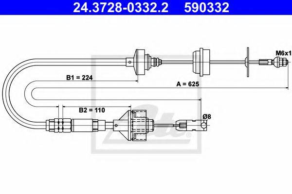 PEX 50734 Трос, управління зчепленням