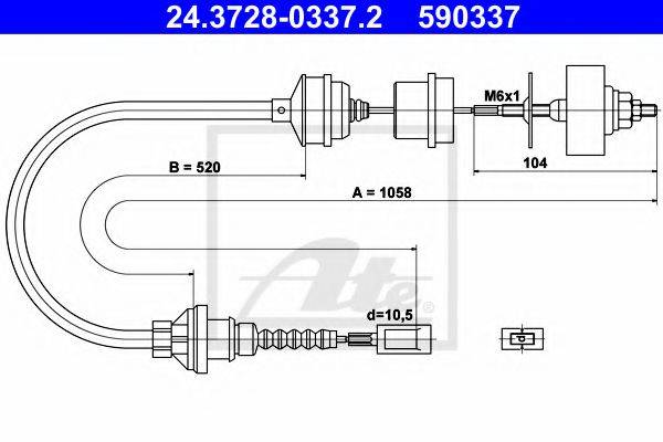 PEX 5.0606 Трос, управління зчепленням