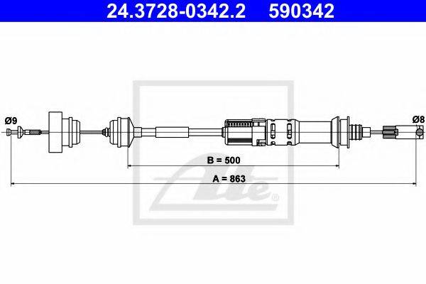 PEX 50603 Трос, управління зчепленням