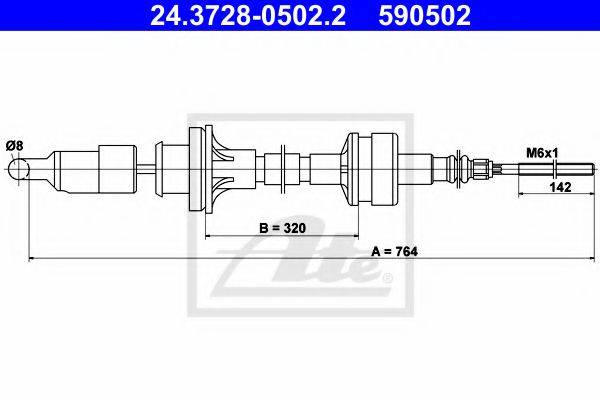 BENDIX 422017B Трос, управління зчепленням