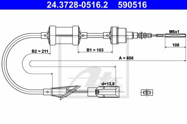 PEX 50657 Трос, управління зчепленням
