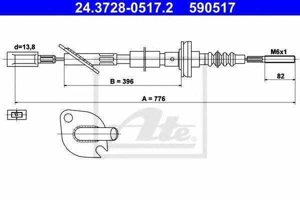 PEX 5.0601 Трос, управління зчепленням