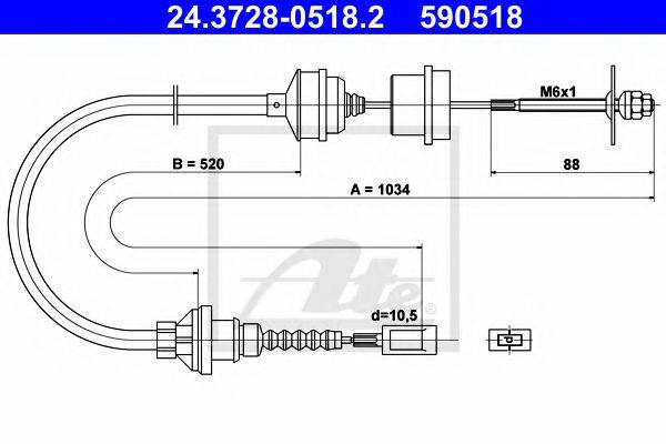 PEX 5.0607 Трос, управління зчепленням