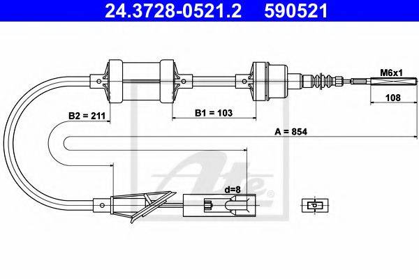 PEX 50742 Трос, управління зчепленням