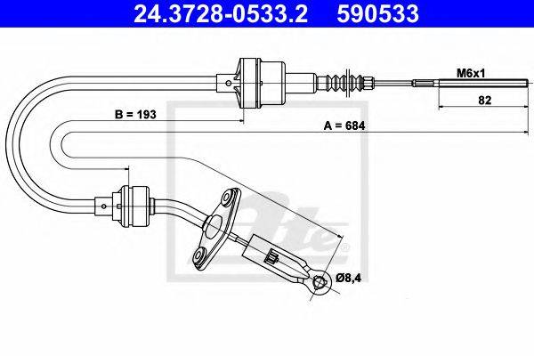 PEX 5.0745 Трос, управління зчепленням