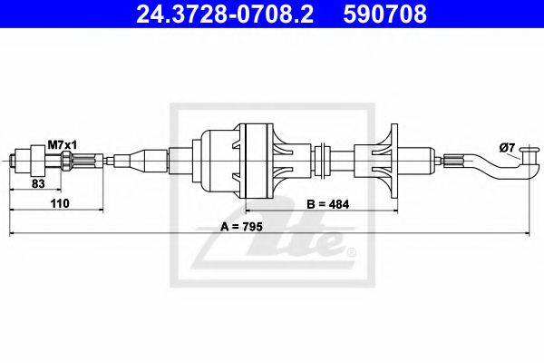 PEX 50.270 Трос, управління зчепленням