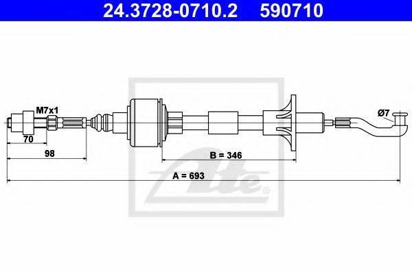 PEX 50264 Трос, управління зчепленням