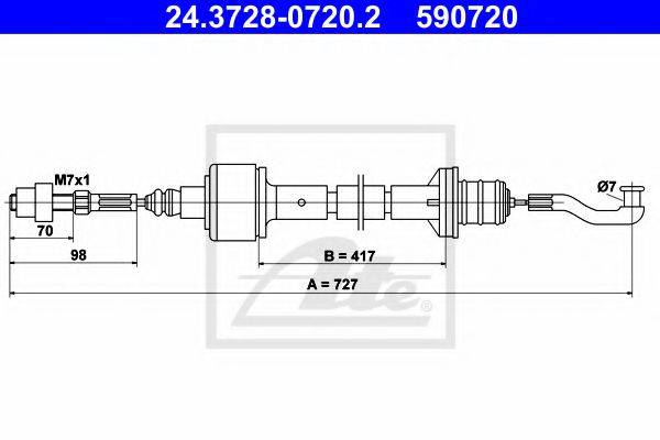 PEX 50.615 Трос, управління зчепленням