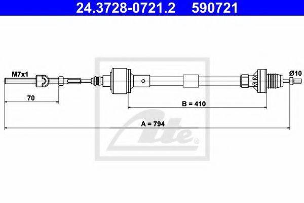 PEX 50761 Трос, управління зчепленням