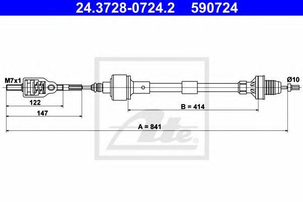 PEX 50815 Трос, управління зчепленням