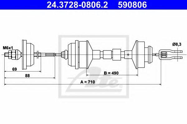 PEX 50332 Трос, управління зчепленням