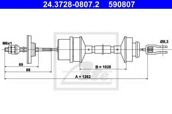 PEX 5.0328 Трос, управління зчепленням