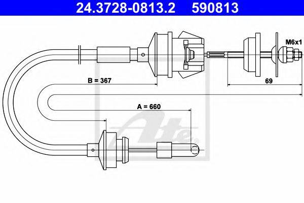 PEX 50624 Трос, управління зчепленням