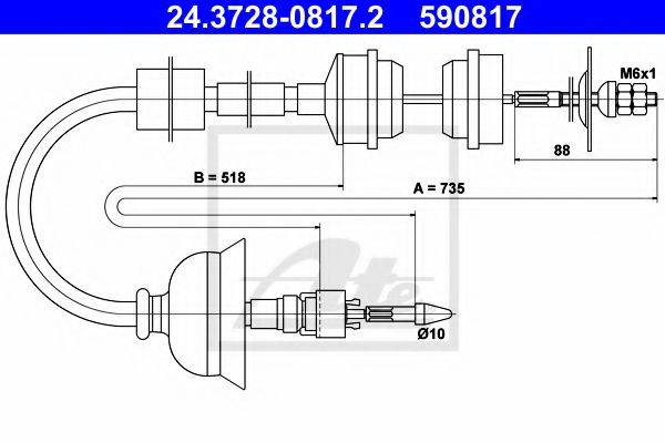 PEX 50334 Трос, управління зчепленням