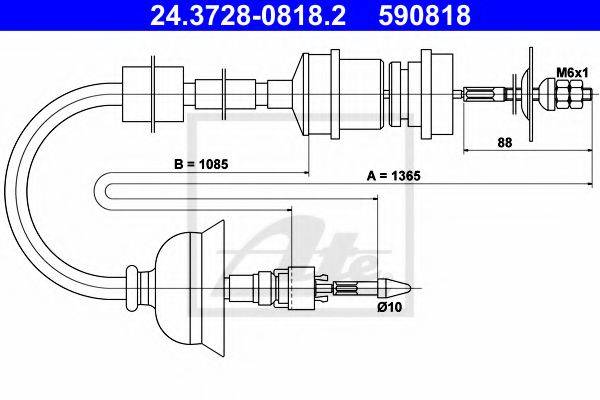 PEX 50628 Трос, управління зчепленням
