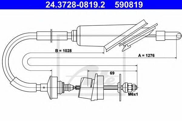 PEX 50620 Трос, управління зчепленням