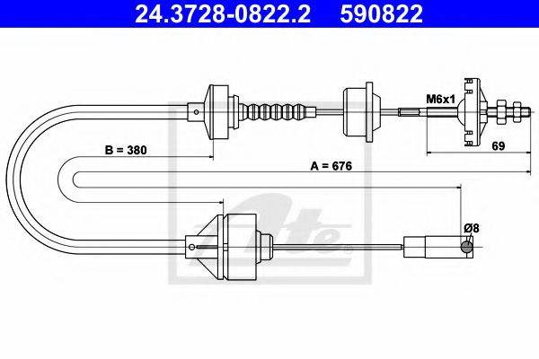 BENDIX 422723B Трос, управління зчепленням