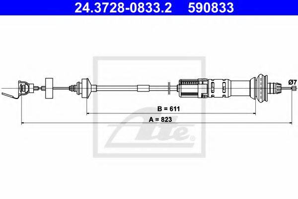 PEX 5.0837 Трос, управління зчепленням