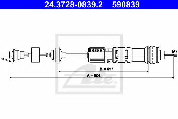 PEX 50811 Трос, управління зчепленням