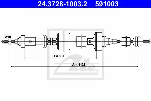 PEX 5.0635 Трос, управління зчепленням