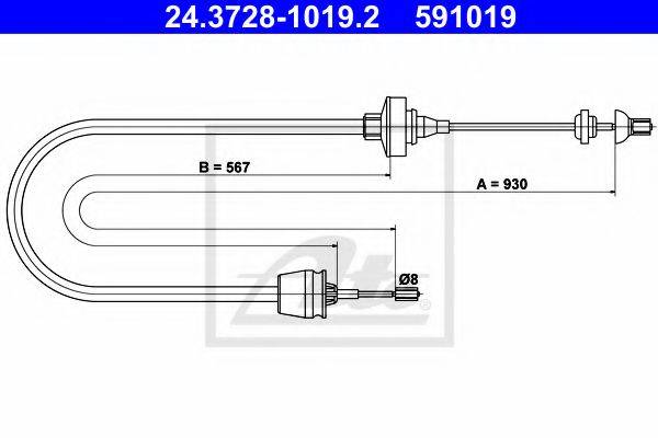 BENDIX 422713B Трос, управління зчепленням