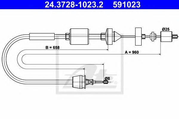 BENDIX 422710B Трос, управління зчепленням